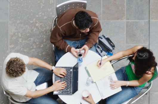 overhead view of conference table