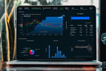 Laptop displaying Instinct FX trading platform 